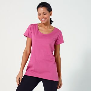 Blancheporte Jednofarebné tričko s krátkymi rukávmi, z bio bavlny, eco-friendly ružové drevo 42/44