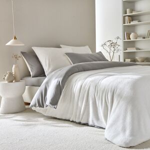 Blancheporte Fleecová obojstranná posteľná bielizeň, hebká na dotyk sivá obliečka na vank. 63x63cm