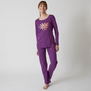 Blancheporte Pyžamo s dlhými rukávmi a motívom "au naturel" fialová 54