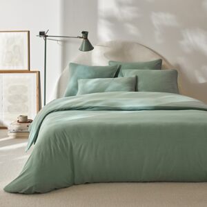 Blancheporte Bavlnená jednofarebná posteľná bielizeň s paspulou zelená obliečka na vank. 50x70cm
