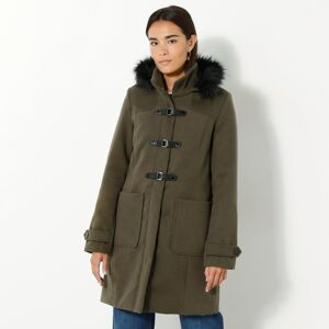 Blancheporte Jednofarebný kabát duffle-coat s kapucňou khaki 50
