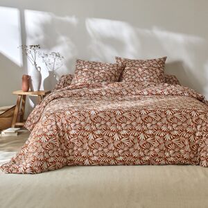 Blancheporte Bavlnená posteľná bielizeň Vick s grafickým dizajnom karamelová napínacia plachta 90x190cm