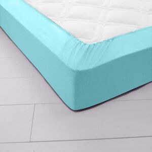 Blancheporte Jednofarebná napínacia posteľná plachta s hĺbkou rohov 40 cm blankytná modrá napínacia plachta 90x200cm