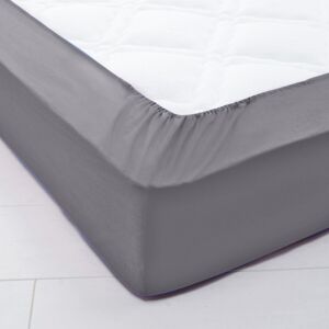 Blancheporte Jednofarebná napínacia posteľná plachta s hĺbkou rohov 40 cm antracitová napínacia plachta 140x200cm
