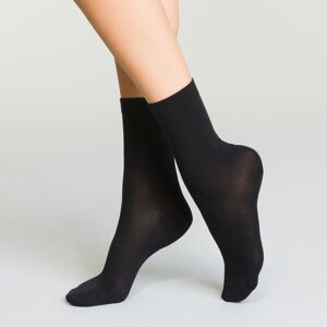 Blancheporte Polovysoké termo dámske ponožky čierna 39/42