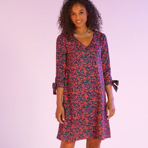 Blancheporte Rozšírené šaty s potlačou a kontrastným lemom fialová/viacfarebná 36