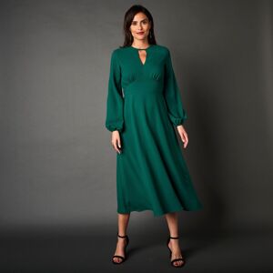 Blancheporte Polodlhé jednofarebné šaty zelená 50