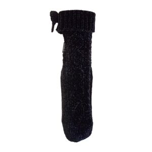 Blancheporte Hrejivé ženilkové ponožky s vrkočovým vzorom, protišmyková podrážka čierna 39/41